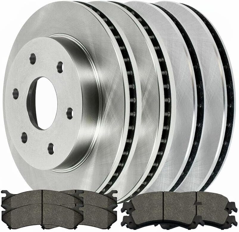 Front and Rear Side Ceramic Kit Replacement Brake Rotors and Pads for Chevy for Tahoe 2000-2006 for Avalanche 1500 2002-2006 for Silverado 1500 2001-2006 for Suburban 1500 2000-2006 SCD78565086
