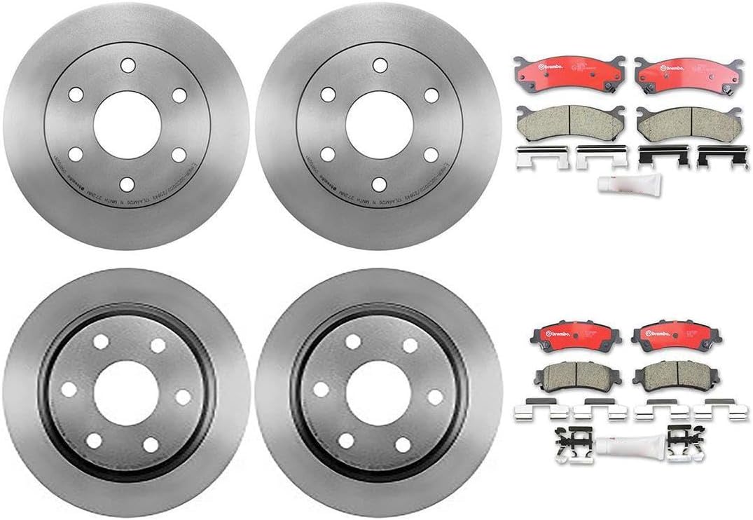 (8) Brakes and Rotors Kit Front and Rear Brake Pads and Rotors Kit, Brake Rotors Brake Pads for Chevrolet Silverado 1500 2001-2005 for Chevy Silverado 1500 2001-2005