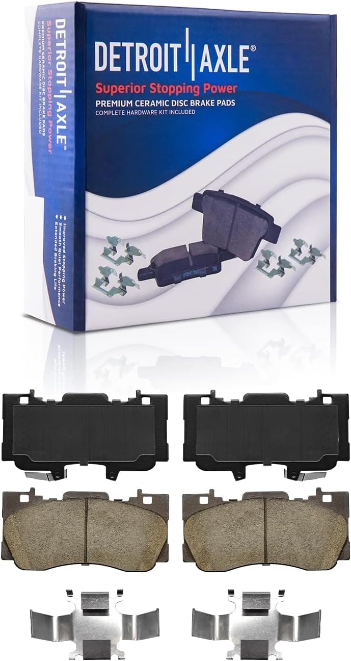 Detroit Axle - 2.3L 8pc Brake Kit for 2019 Ford Mustang Disc Brake Rotors Ceramic Brakes Pads Replacement : 13.86' inch Front and 12.99' inch Rear Rotor