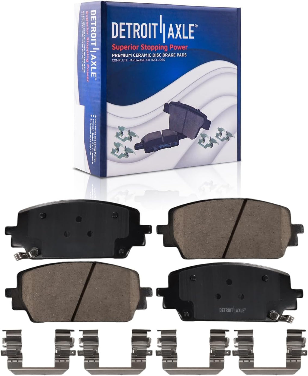 Detroit Axle - Brake Kit for Hyundai 21-23 Santa Fe Kia Sorento 12.80' inch Front and 12.00' inch Rear Drilled and Slotted Disc Brake Rotors Ceramic Brakes Pads 2021 2022 2023 Replacement