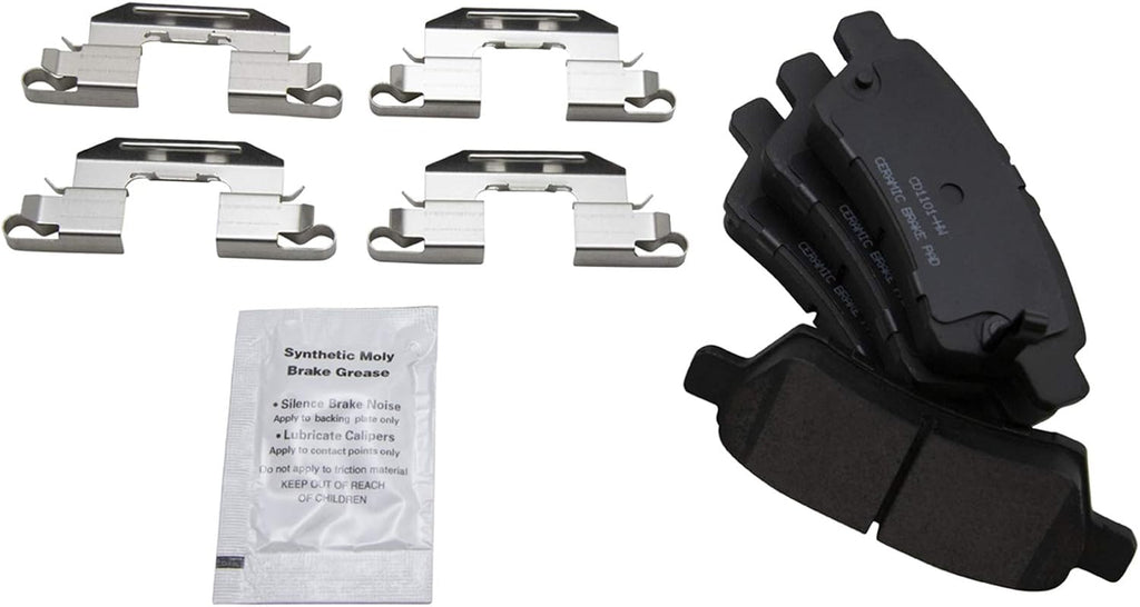TRQ Performance Rear Brake Pad and Rotor Set Ceramic Vented Coated Rotors Calipers Compatible with 2006-2007 Nissan Xterra