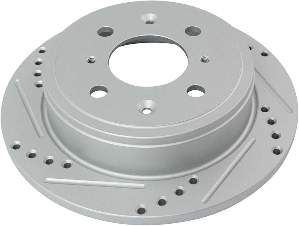 TRQ Performance Rear Brake Pad and Rotor Set Ceramic G Coated Slotted Drilled Rotors Calipers Compatible with 1994-1994 Acura Integra