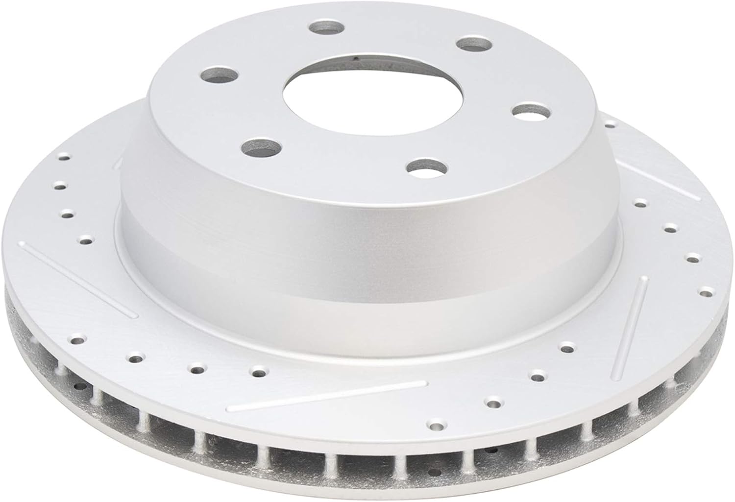 TRQ Performance Rear Brake Pad and Rotor Set Ceramic Slotted Drilled G Coated Vented Rotors Calipers Compatible with 2000-2001 Chevrolet Tahoe GMC Yukon 2002 Sierra 1500