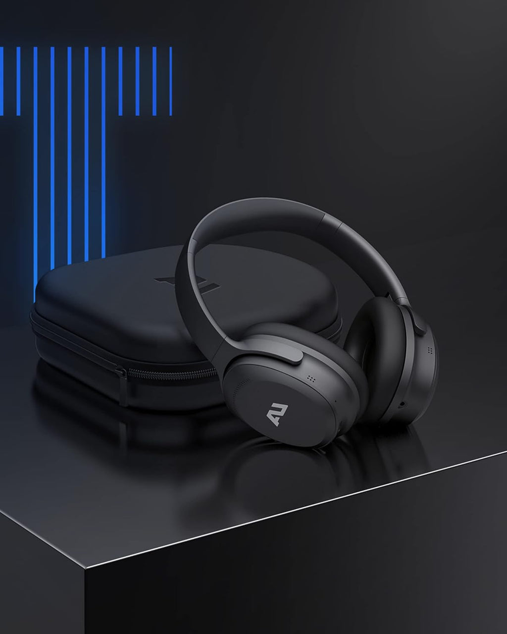 ausounds Wireless Bluetooth Headphones with Hybrid Active Noise Cancelling, Over-Ear Headset, aptX HD Supported, Bi-Fold, Protein Earmuffs, Deep Bass, Build-in Mics, 30 Hours Playtime (AU-XT, Black)