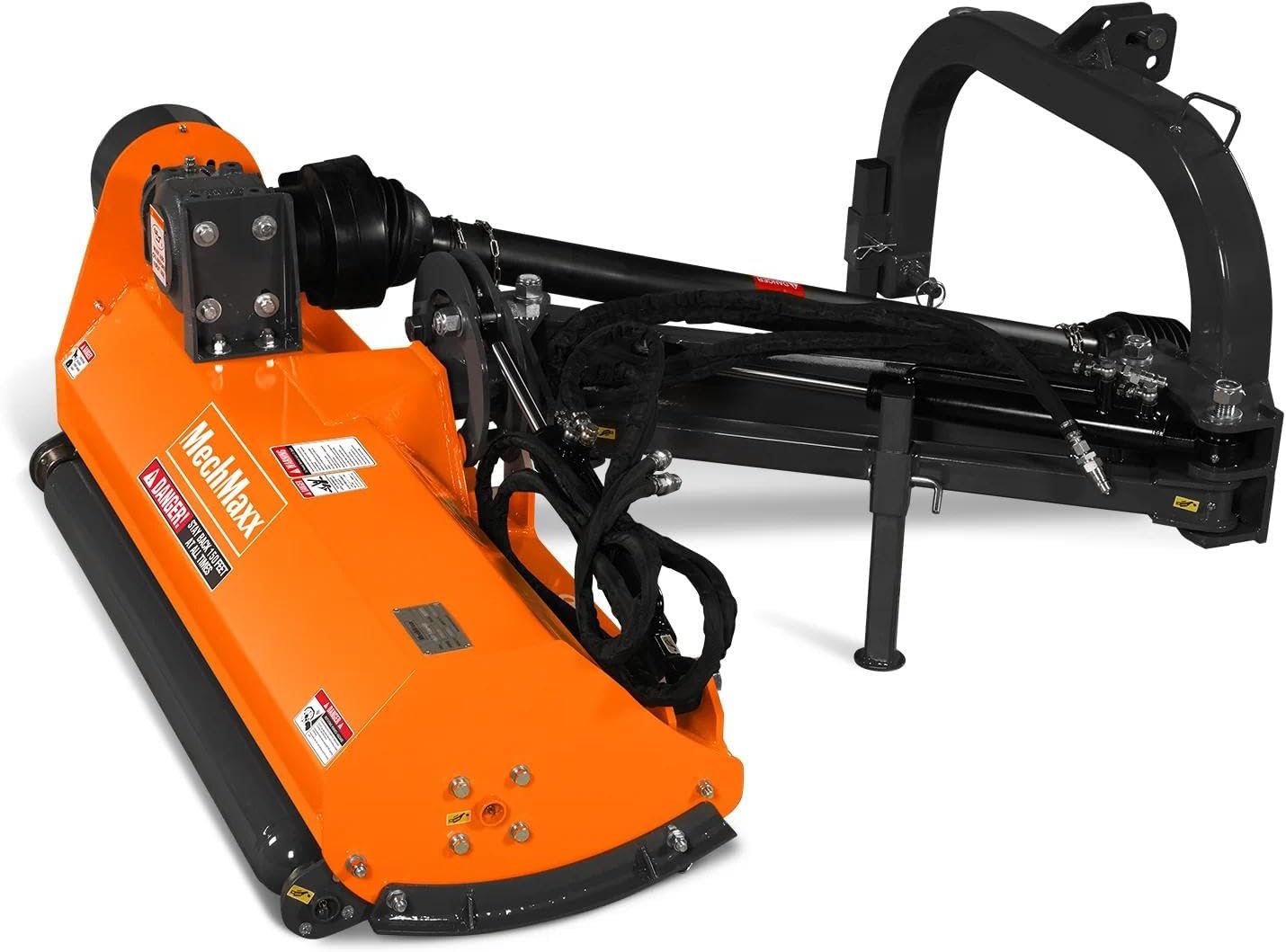 MechMaxx 48' Inch PTO Drive 3 Point Hitch Offset Flail Ditch Bank Mower for 25-50HP CAT 1 Tractor, 69'' Offset Distance,60°/90° Rotation Angle, 20 Hammers, Model VAM48