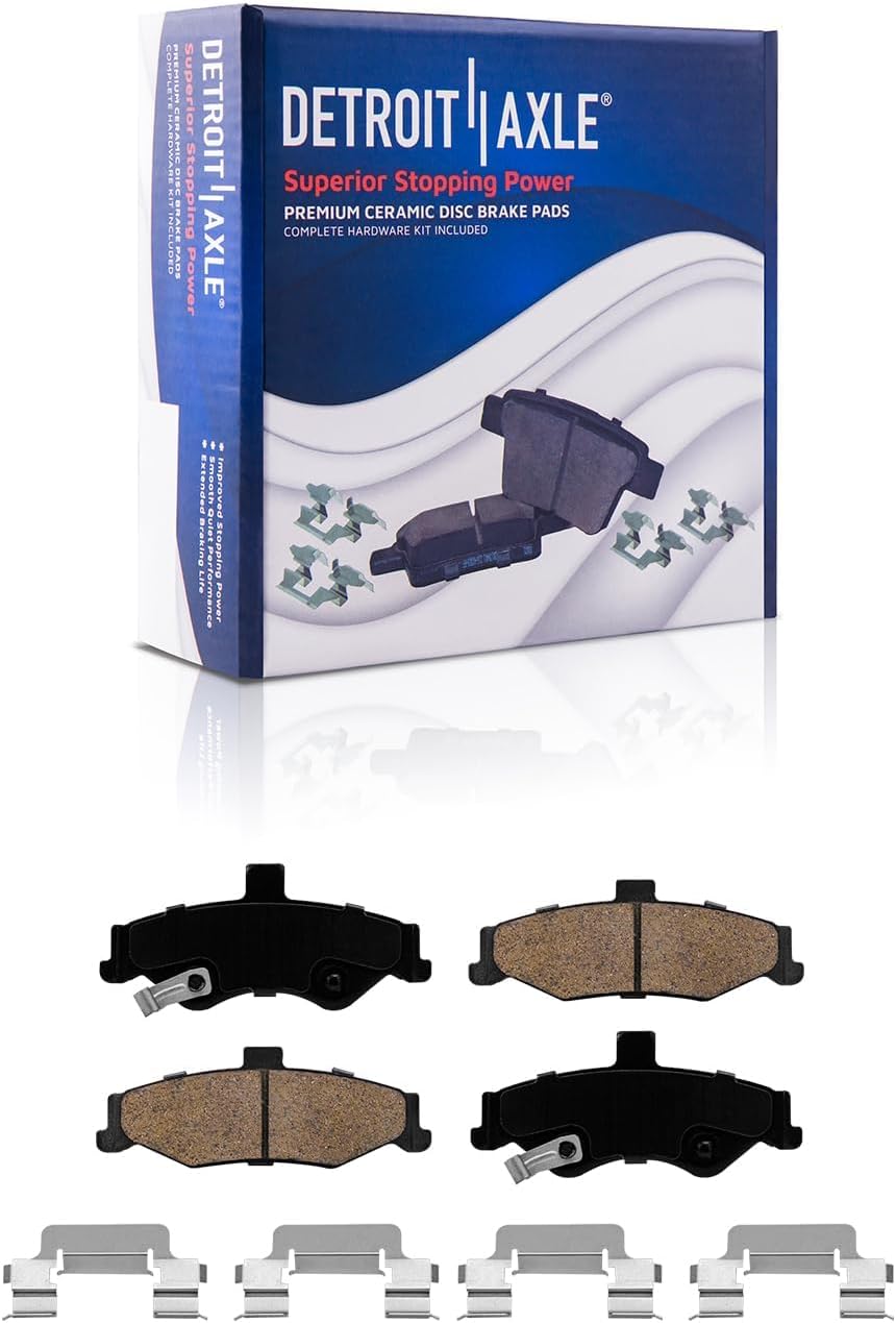 Detroit Axle - Brake Kit for 98-02 Chevrolet Camaro Pontiac Firebird Drilled Slotted Brake Rotors 1998 1999 2000 2001 2002 Ceramic Brake Pads Replacement : 11.92' inch Front and 12.01' inch Rear Rotor