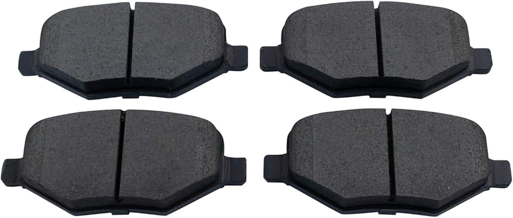 TRQ Performance Rear Brake Pad and Rotor Set Ceramic Coated Drilled Slotted Solid Rotors Calipers Compatible with 2011-2014 Ford Edge 2011-2015 Lincoln MKX