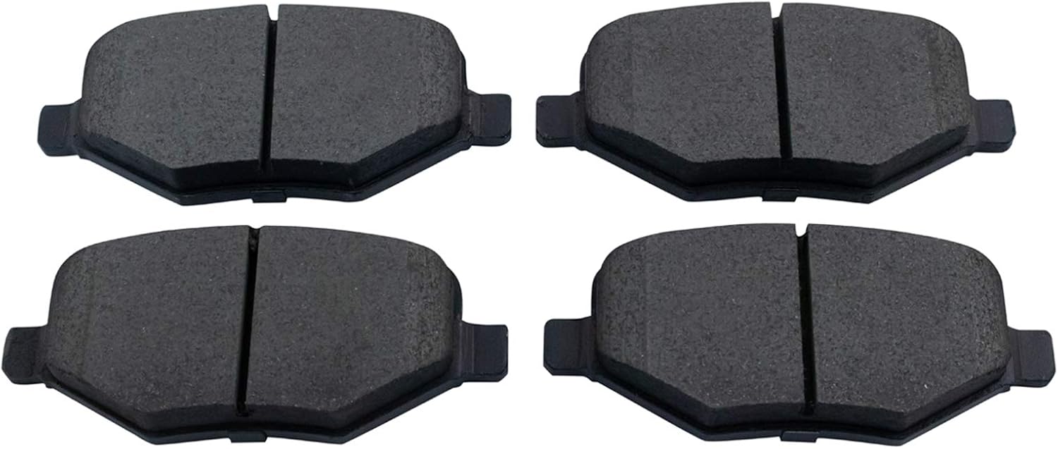TRQ Performance Rear Brake Pad and Rotor Set Ceramic Coated Drilled Slotted Solid Rotors Calipers Compatible with 2011-2014 Ford Edge 2011-2015 Lincoln MKX