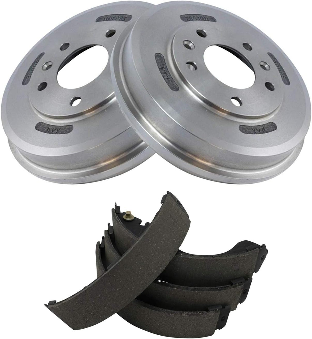 TRQ Rear Brake Drum & Shoe Kit Compatible with Ford Escape Mazda Tribute Mercury Mariner