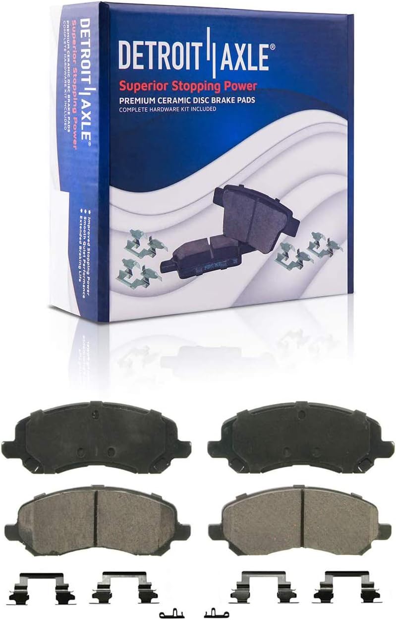 Detroit Axle - Front Disc Rotors Brake Pads Right Caliper Replacement for 2007-2014 Chrysler Sebring 200 Avenger Caliber Compass Patriot - 5pc Set