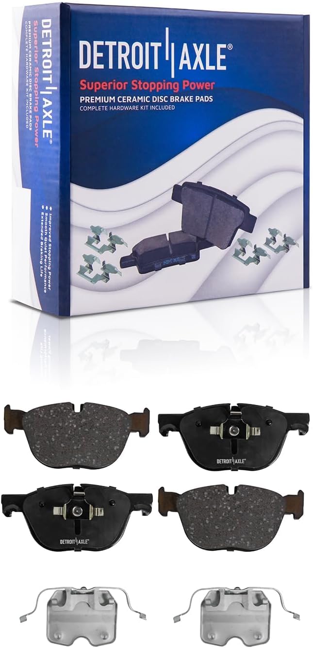 Detroit Axle - Control Arms Brake Kit for 2010-2013 BMW X5 xDrive35d, 2010 X6 xDrive35i, Lower Forward & Rearward Control Arms w/Ball Joints Brake Rotors Ceramic Brakes Pads Front & Rear Replacement