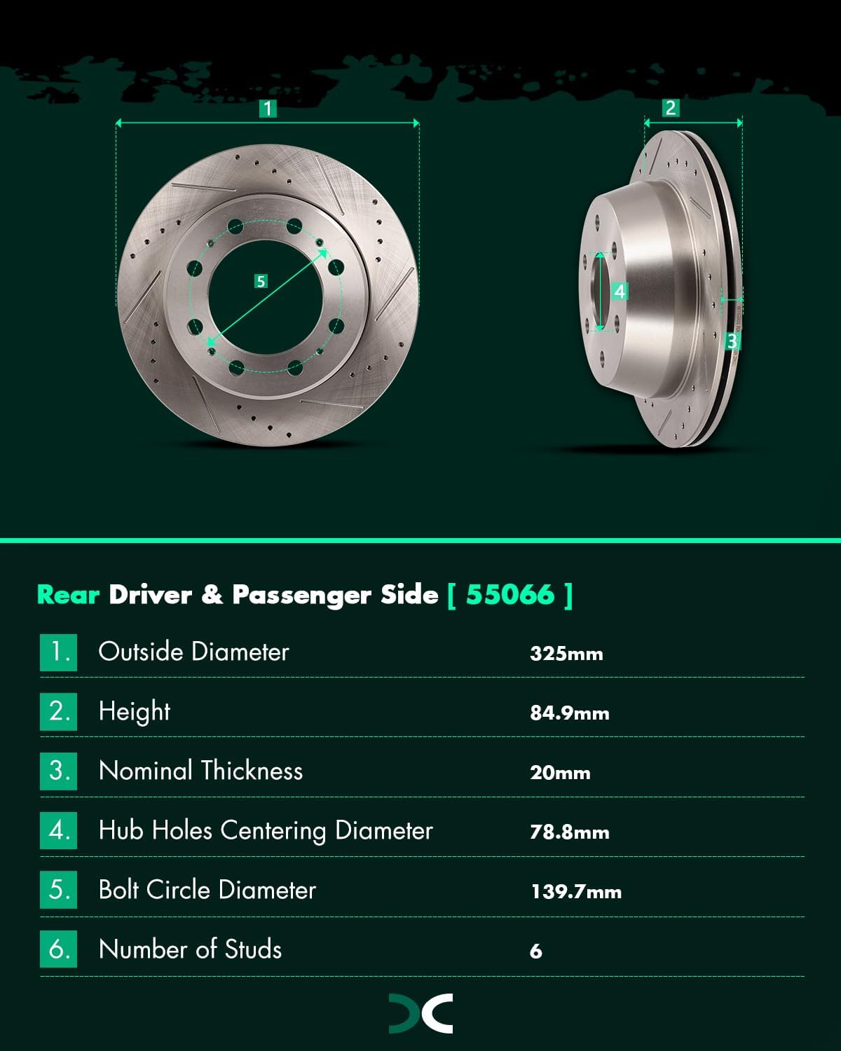 SCITOO Disc Brake Pads and Rotors Rear 12.8' Rotors Replacement For Chevy For Silverado 1500│For Tahoe│For Astro,For GMC For Sierra 1500│For Safari│For Yukon, 6/Lugs Vented Brake Kits