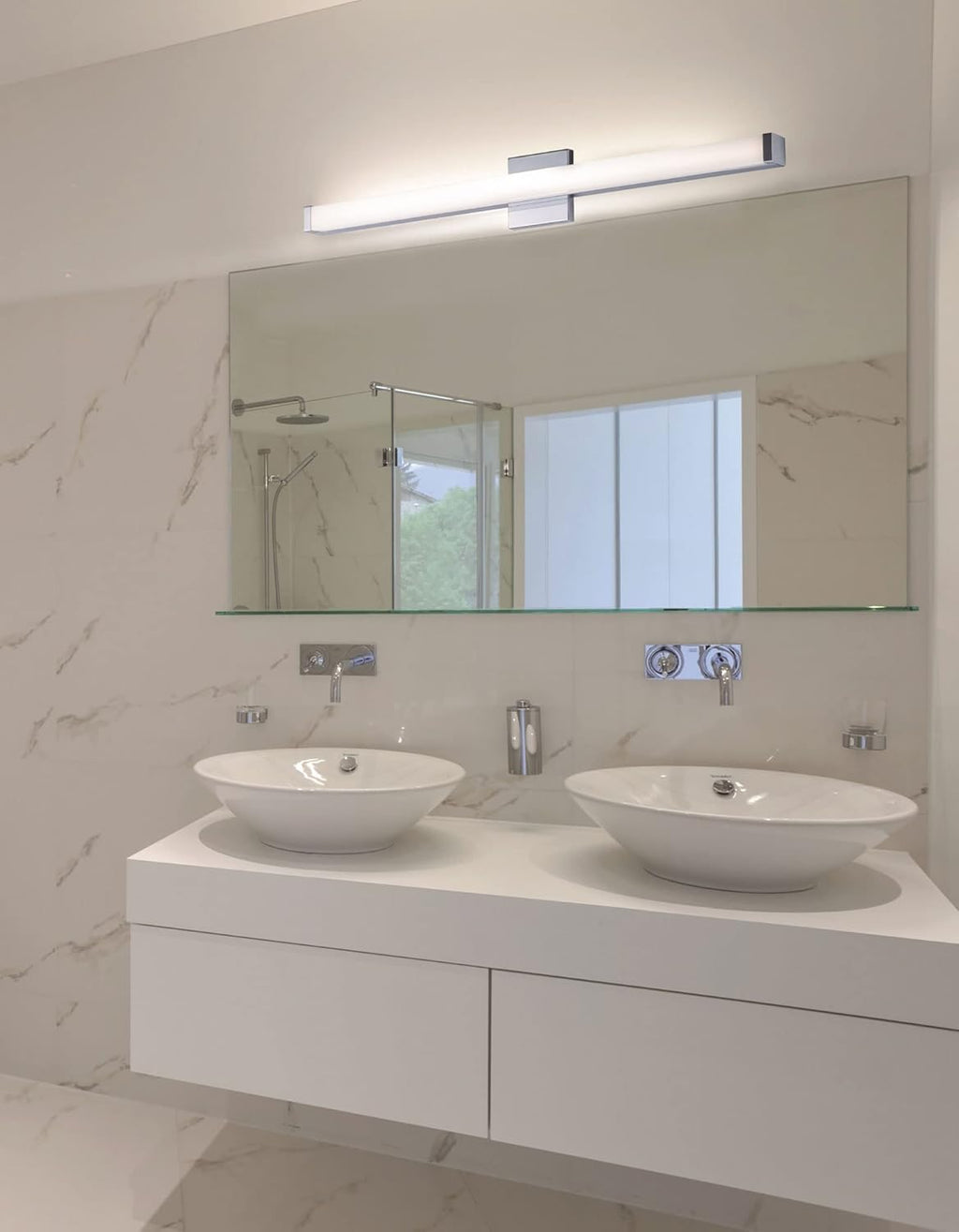 Maxim Lighting Spec Vanity 48' 1-Light Bath Vanity Light | Gold Aluminum Finish | White Pmma Acrylic Shade | Contemporary Indoor Light Fixture | Ideal for Bathrooms & Powder Rooms | 52008GLD