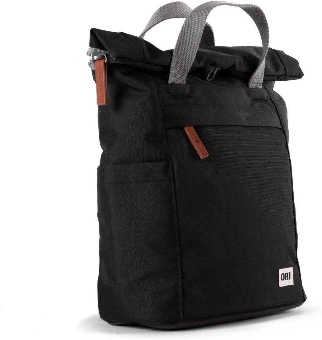 ORI LONDON Travel Backpack - Large Water-Resistant Nylon Rolltop Laptop Backpack for Men & Women - The Finchley - Ash