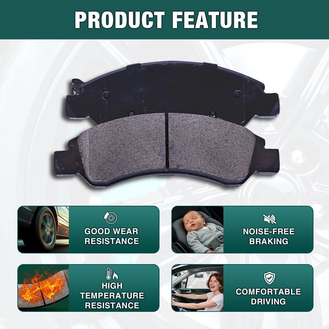 Brake Kit 6PCs Brakes and Rotors Kit Rear 12.8inch (325.12mm) fits GMC Sierra 3500 8.1L 2001 2002 2003 2004 2005 2006, fits Chevy Silverado 3500 5.7L 2004-2007 Ceramic Pads and Rotors Vented