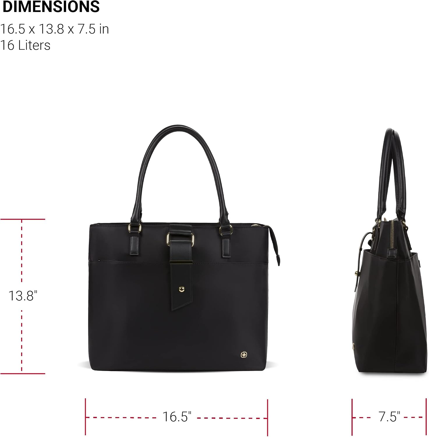 Wenger Ana Women's Laptop Tote, Fits 16 Inch Laptop, Black