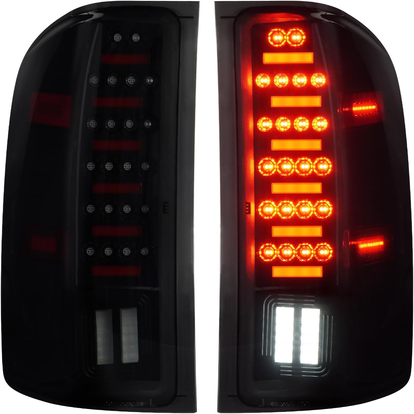 LED Tail Light Fit for Chevy Silverado 1500 2500HD 3500HD 2007-2013, for Silverado 2500 HD 3500 HD 2014, for GMC Sierra 3500 HD 2008-2014 with Dual Rear Wheel ONLY, Black Housing Smoke Lens