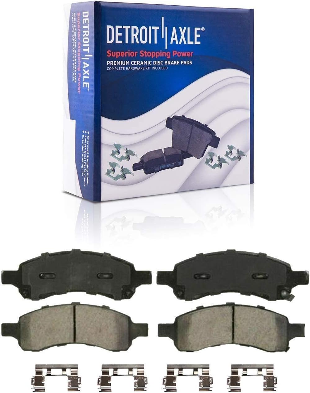 Detroit Axle - Front Disc Rotors & Brake Pads + 24pc Wheel Lug Nuts w/keys Replacement for Traverse Enclave Acadia Limited Outlook - 32pc Set