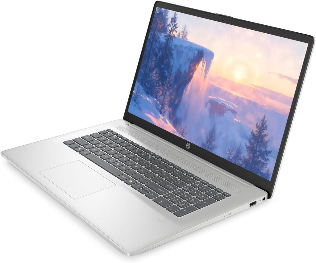 HP 17.3' Touchscreen Laptop Computer, Windows 11, 16GB RAM 1TB SSD, Intel Core Ultra 7 255U, HD+ 1600 x 900 Display, Fingerprint Reader, Backlit Keyboard, SageNova Earphones, Natural Silver