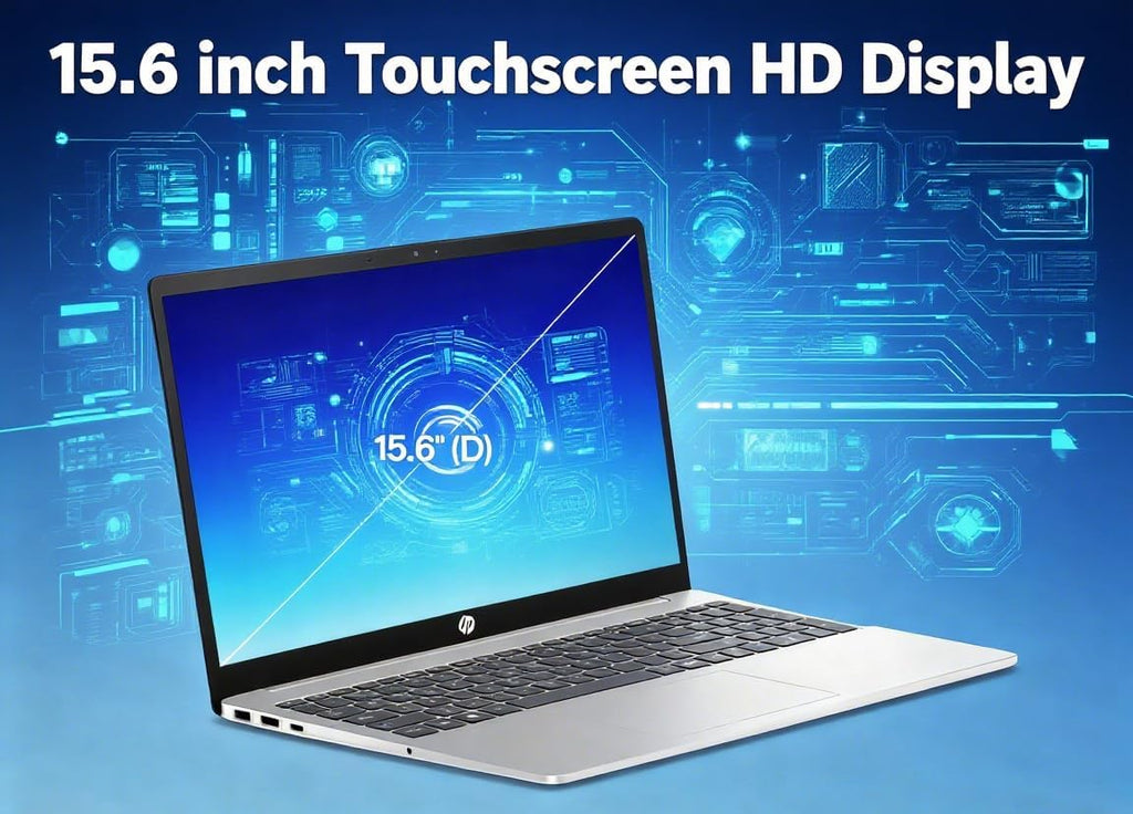 HP 15.6' Touchscreen Business Laptop, 13th Gen Intel i3-1315U, 32GB RAM, 1TB SSD, Thin & Light, All-Day Battery Life, Fast Charge, WiFi 6, Copilot AI, Secure Windows 11 Pro, Travel Ready, LE Bundle