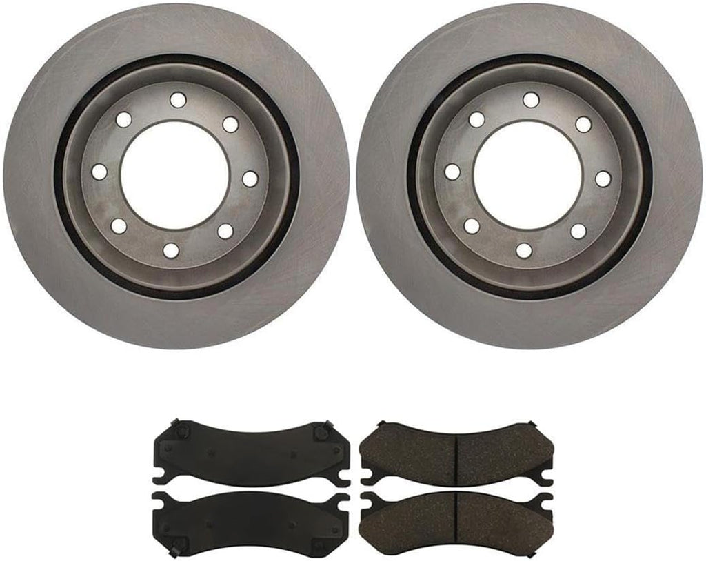 Brake Pads and Rotors Kit - Rear Brakes and Rotors, Replacement Brake Kit fits Chevy Silverado 1500 2004-2005 fits Chevrolet Silverado 1500 HD 2001-2006