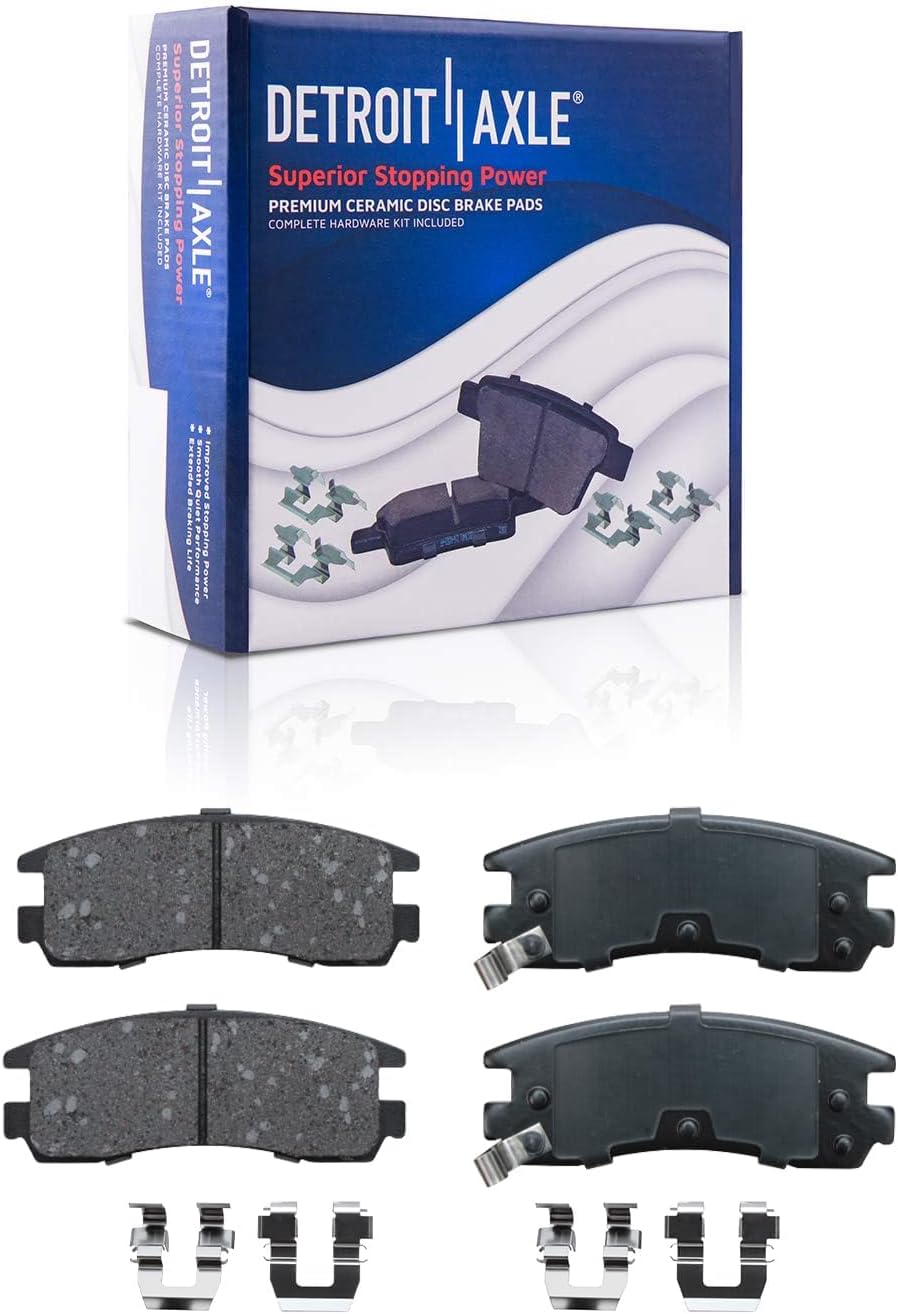 Detroit Axle - Brake Kit for 2000-2005 Buick LeSabre, 2000-2002 Park Avenue, 2001-2003 Olds Aurora, Drilled Slotted Brake Rotors Ceramic Brakes Pads Replacement [11.91 inch Front & 11.06 Rear Rotors]