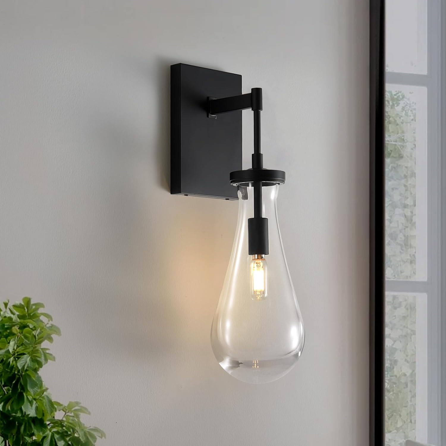 17' L Wall Sconces,Black Wall Lights Fixtures Bathroom Vanity Light Morden Wall Sconce Raindrop Wall Lamps for Living Room,Bedroom,Hallway,Stairs,Indoor