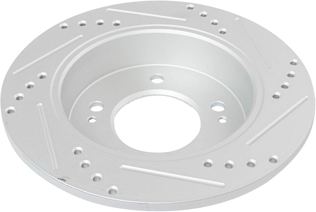 TRQ Performance Rear Brake Pad and Rotor Set Ceramic Slotted Drilled Coated Rotors Calipers Compatible with 2011-2016 Hyundai Elantra 2013-2014 Elantra Coupe