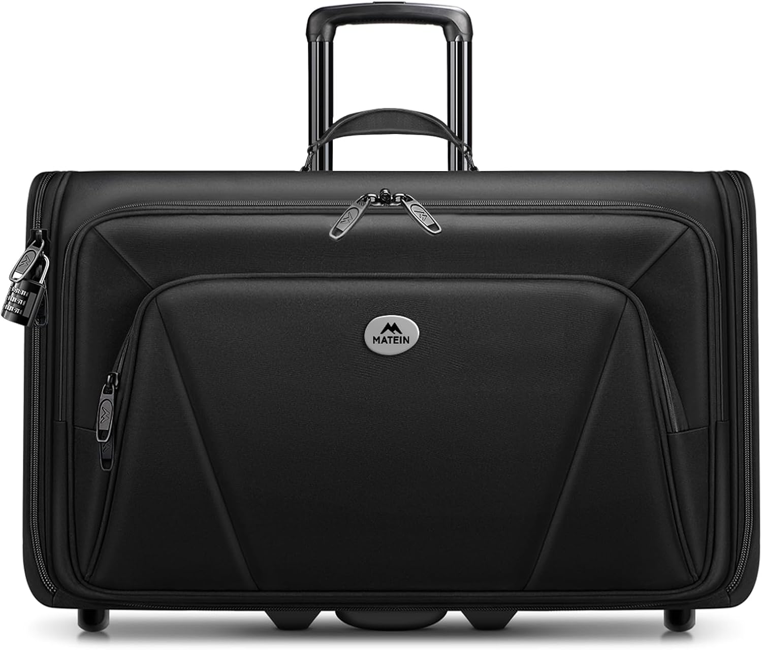 MATEIN Rolling Garment Bags for Airline Travel, Wheeled Carry On Garment Bag with Wheels & 2 Packing Cubes, Wrinkle Free Business Suit Luggage Suitcase Fits 17.3' Laptop for Men Women, Black