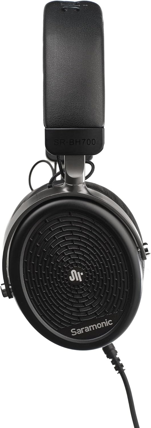 Saramonic Professional Wired Studio Headphones with Coiled Cable, Flexible Straight Cable, Velvet Earpads, Leather Earpads, 1/4' Adapter, & Carry Pouch