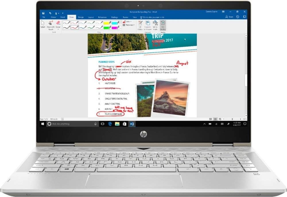 HP Pavilion x360 14' FHD WLED Touchscreen 2-in-1 Convertible Laptop, Intel Quad-Core i5-8250U 1.60GHz up to 3.4GHz, 8GB DDR4, 256GB SSD, WiFi, Bluetooth, Webcam, HDMI, Fingerprint Reader, Windows 10