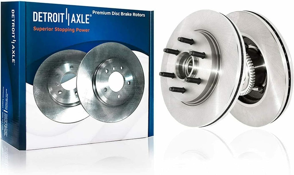 Detroit Axle - RWD Brake Kit for 2005-2008 Ford F-150 2006 2007 2008 Lincoln Mark LT Rear & Front Disc Brake Rotors Ceramic Brakes Pads w/Hardware Brake Calipers Replacement