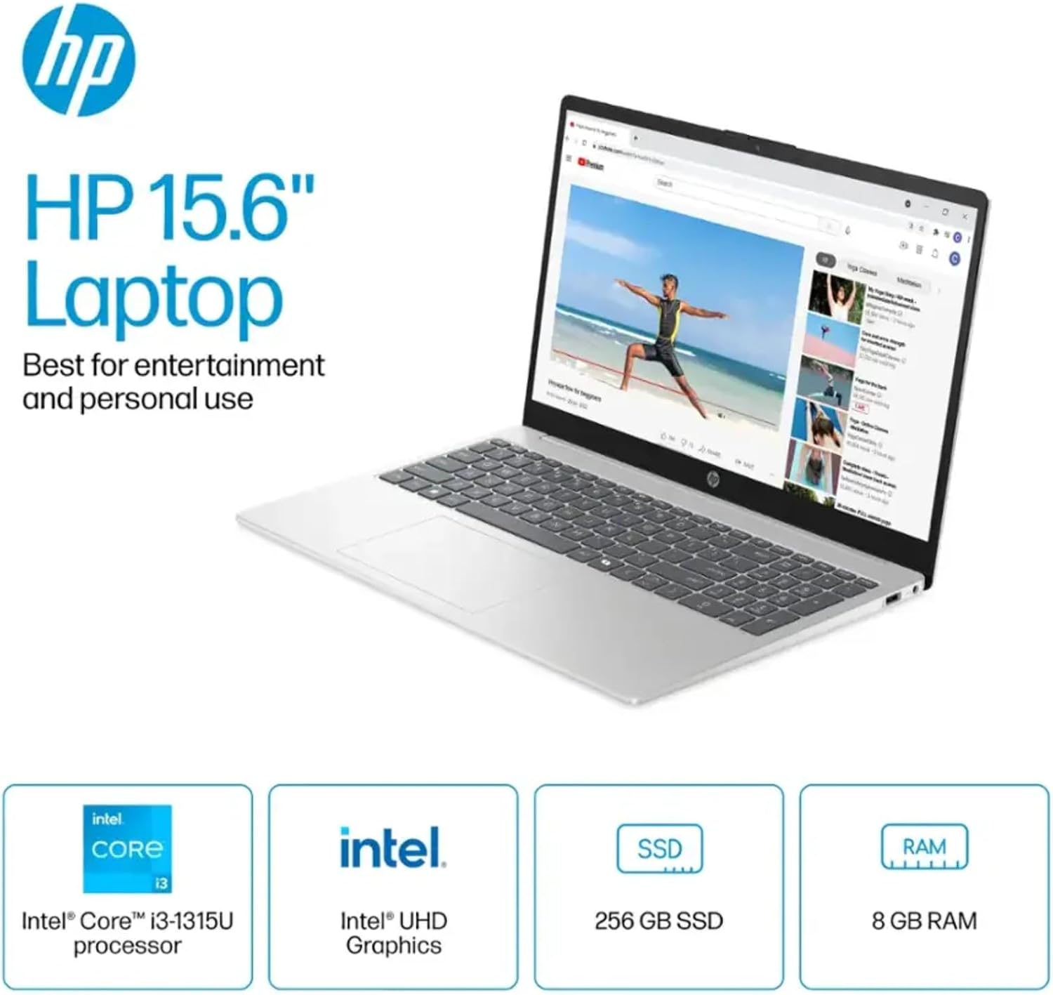 HP Touchscreen Laptop Computer for Business & Student, Windows 11 Pro, 15.6' HD Touch Display, Intel 13th Gen Core-i3 1315U(Up to 4.5GHz), Copilot + PC, Wi-Fi 6 | 16GB RAM + 512GB SSD