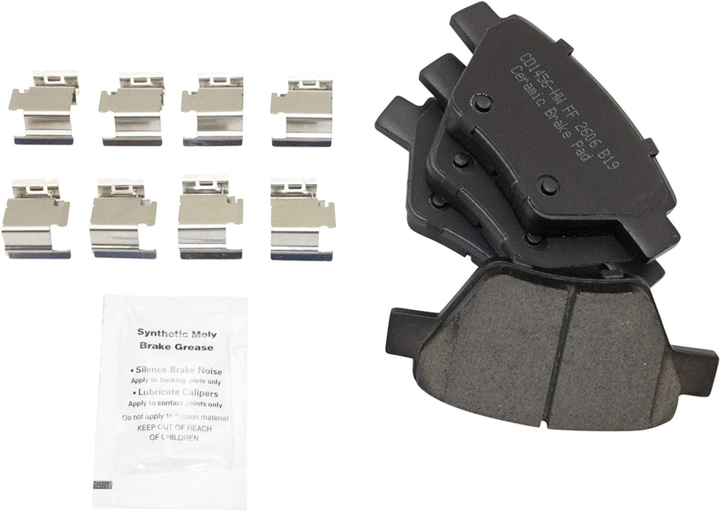 TRQ Performance Rear Brake Pad & Rotor Set Ceramic Drilled Rotors Calipers Compatible with 10-13 Audi A3 & Quattro 10-16 Volkswagen Eos 10-14 Golf Jetta 2012 Beetle 12-15 Passat 12-13 GTI