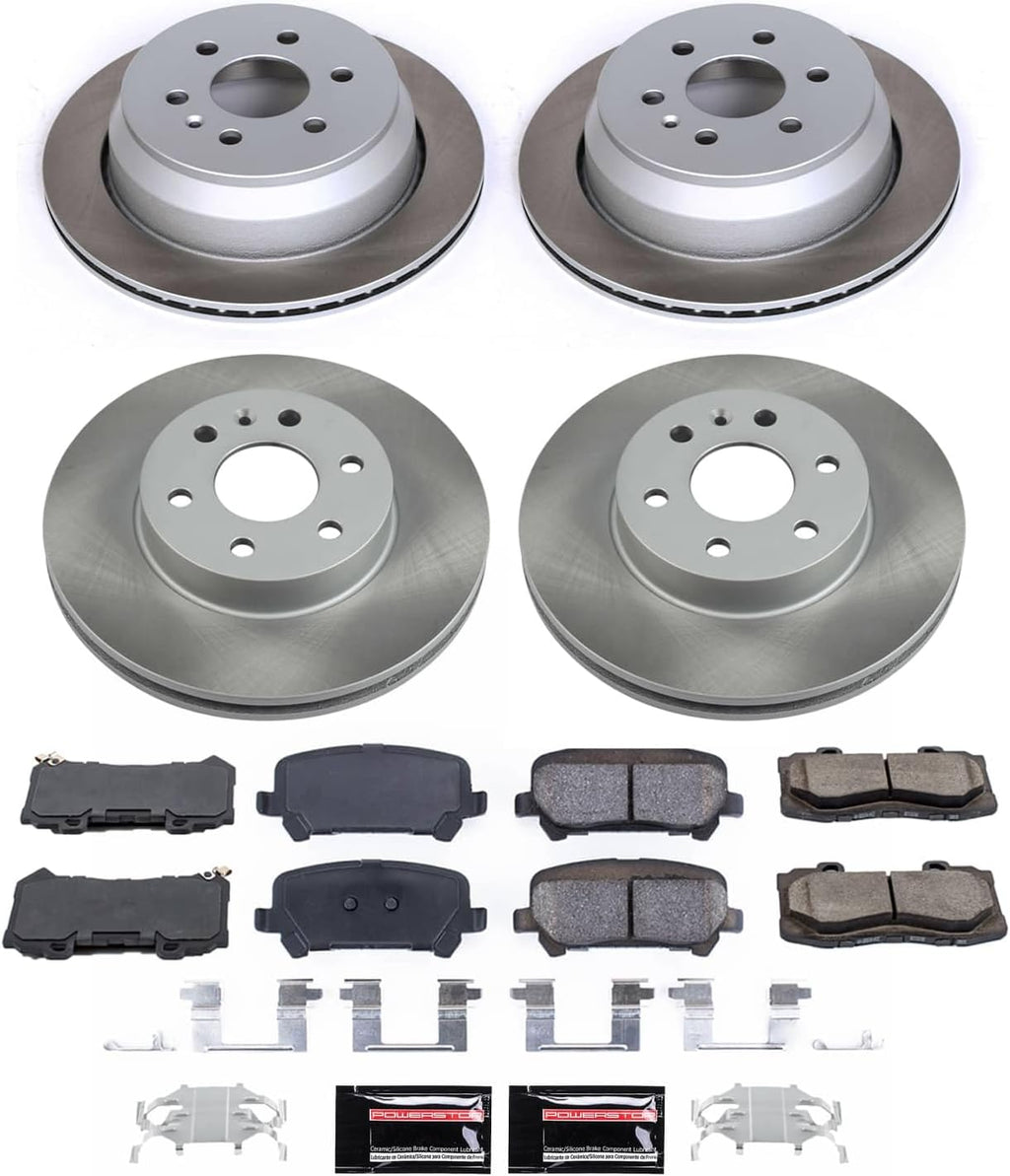 PowerStop Front and Rear Brake Kit for Chevrolet Colorado 2015-20 | GMC Canyon 2015-20 - Ceramic Brake Pads + Semi Coated Rotors Replacement, SC7228