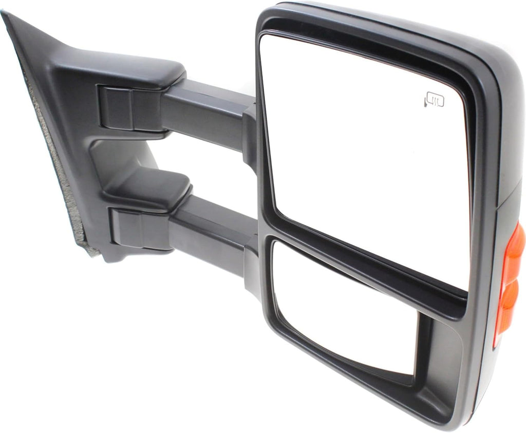Kool Vue Driver & Passenger Side Power Heated Towing Mirrors for Ford F-250 F-350 Super Duty F-450 Super Duty F-550 Super Duty 2010 Power Fold With Signal Light & Memory Auto Extend with 2 Caps