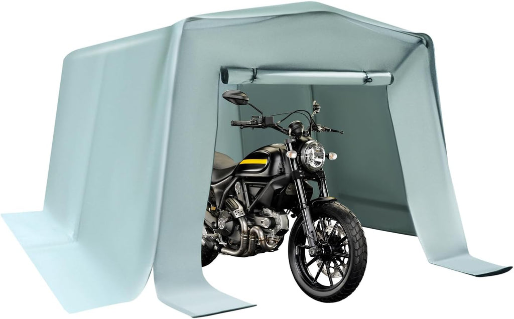 6x10x6 FT Outdoor Storage Shelter Carport, Portable Storage Tent with Roll-up Door, Waterproof Outdoor Carport for Bike, Lawn Mower, ATV Storage