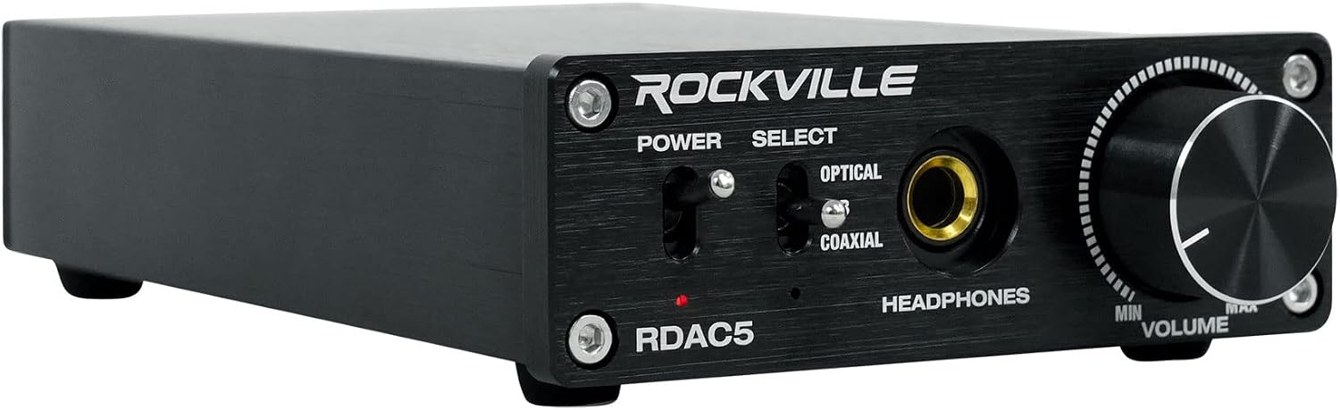 Audiosavings Bundle: AKG K553 MK2 MKII Closed Back Studio Monitoring Headphones w/Detachable Cable Bundle with Rockville RDAC5B DAC Digital to Analog Converter USB/Optical/RCA/Headphone Amp (2 Items)