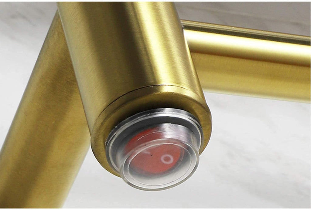 Towel Warmer 304 Stainless Steel Bathroom Toilet Heated Towel Rail Wall Mounted Electric Heating Towel Drying Rack Silver (Gold-Plug in