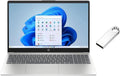 HP 15.6 inch FHD Laptop | Intel Core i3-N305 Processor | Intel UHD Graphics| Fingerprint | Silver | 16GB RAM | 256GB SSD | Windows 11 Home | Bundle with 64GB USB Flash Drive