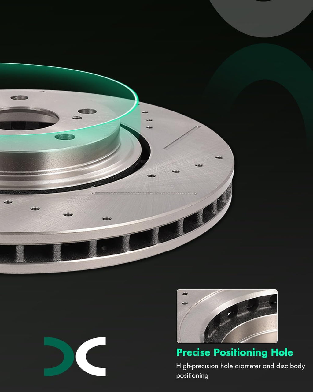 SCITOO Brake Kits For Lexus For NX200t For NX300 For NX300h For RX350 For RX450h,For Toyota For Highlander For Sienna Front Drilled & Slotted Disc Brakes Rotors and Ceramic Brake Pads 31511;D1324