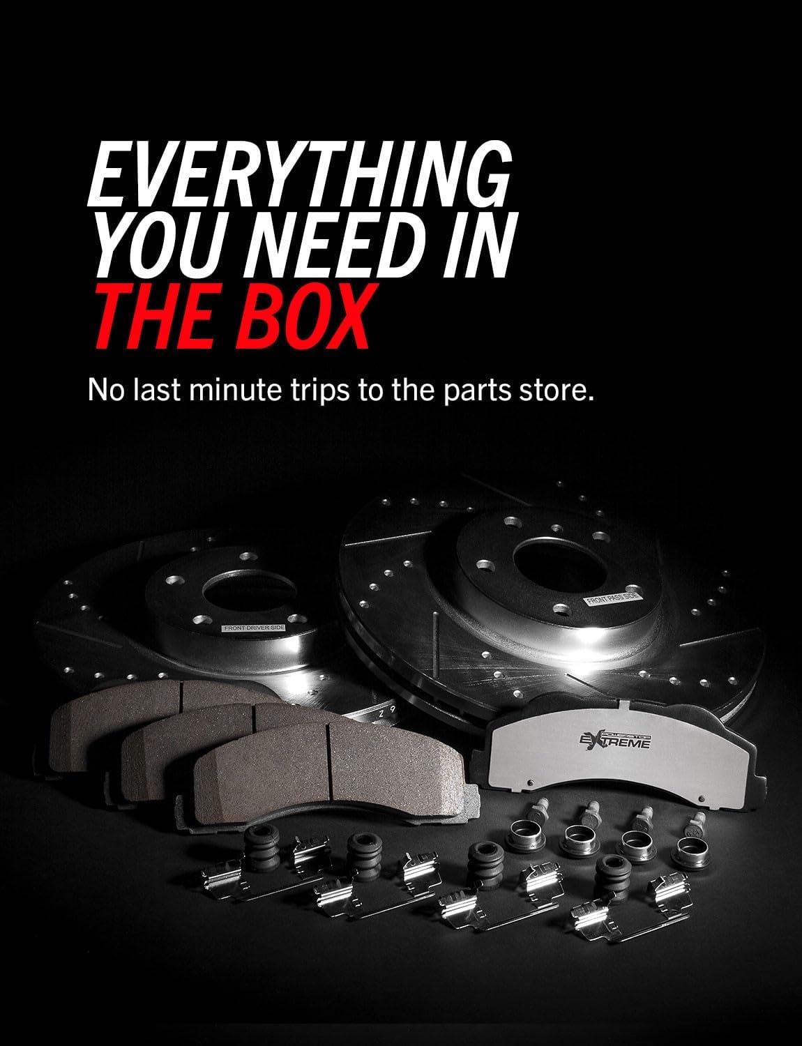 PowerStop Front & Rear Brake Kit For Ford Excursion 2000-05 |F-250 Super Duty 1999-04 - Truck & Tow Carbon Fiber Ceramic Brake Pads + Drilled & Slotted Rotors Upgrade, K1906-36