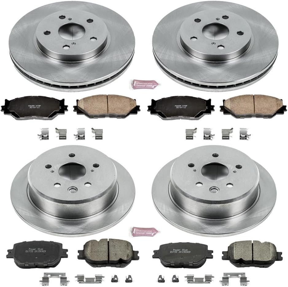 PowerStop Front and Rear Brake Kit for Lexus IS250 2014-15 - Z17 Ceramic Brake Pads & Disc Rotors Replacement, KOE6989