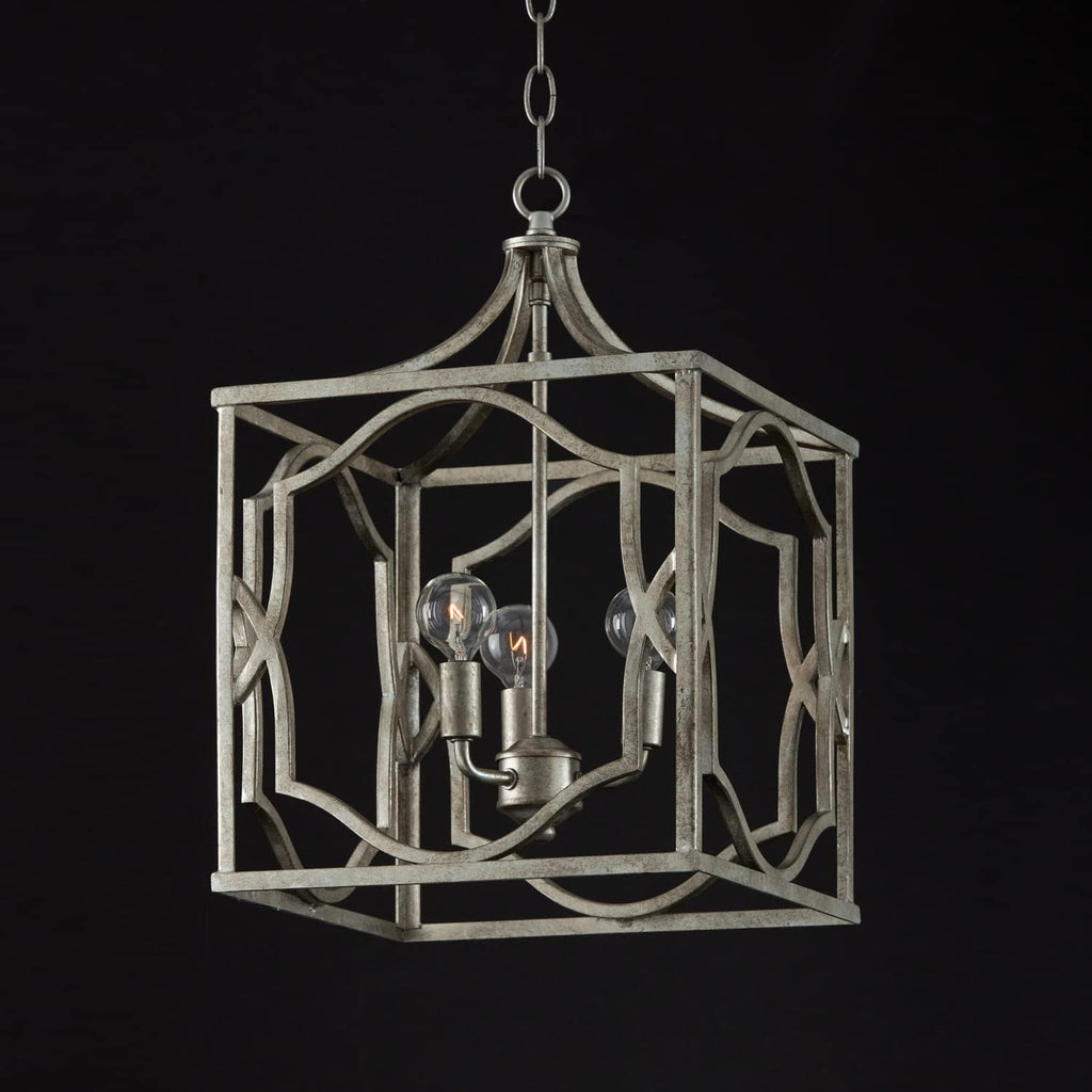 Capital Lighting 9481AS Blakely Lantern Foyer Pendant, 3-Light 180 Total Watts, 18' H x 12' W, Antique Silver