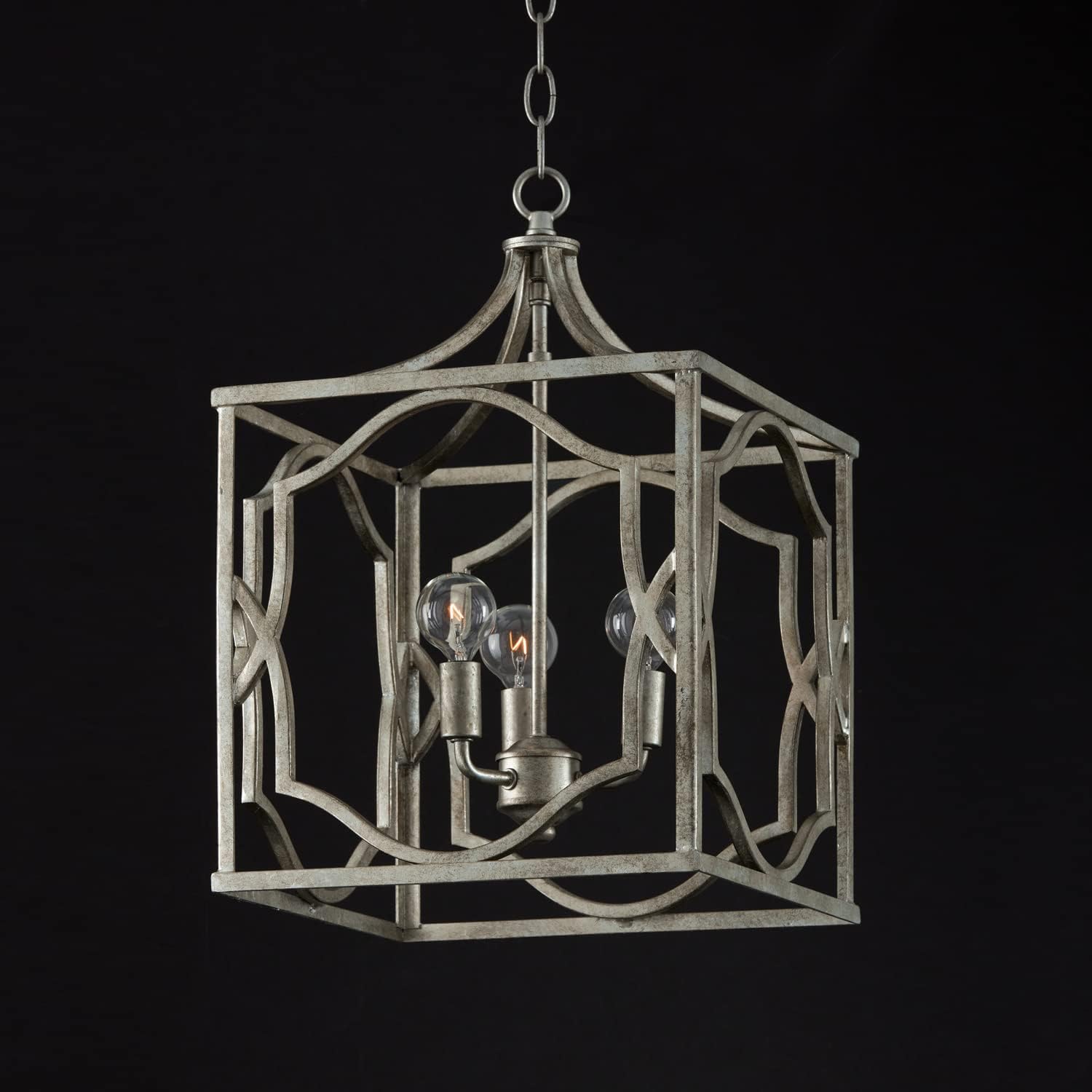 Capital Lighting 9481AS Blakely Lantern Foyer Pendant, 3-Light 180 Total Watts, 18' H x 12' W, Antique Silver