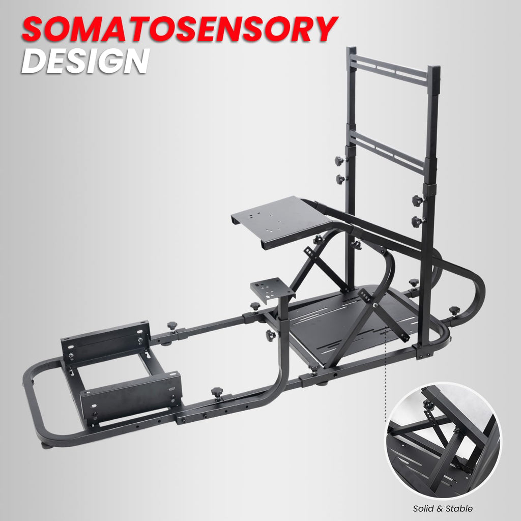ciwucseat Racing Simulator Cockpit with Monitor Mount, Sim Racing Cockpit, Racing Wheel Stand Compatible with Fanatec, Thrustmaster, Logitech, Moza Racing Games on PS5, PS4, Xbox and PC