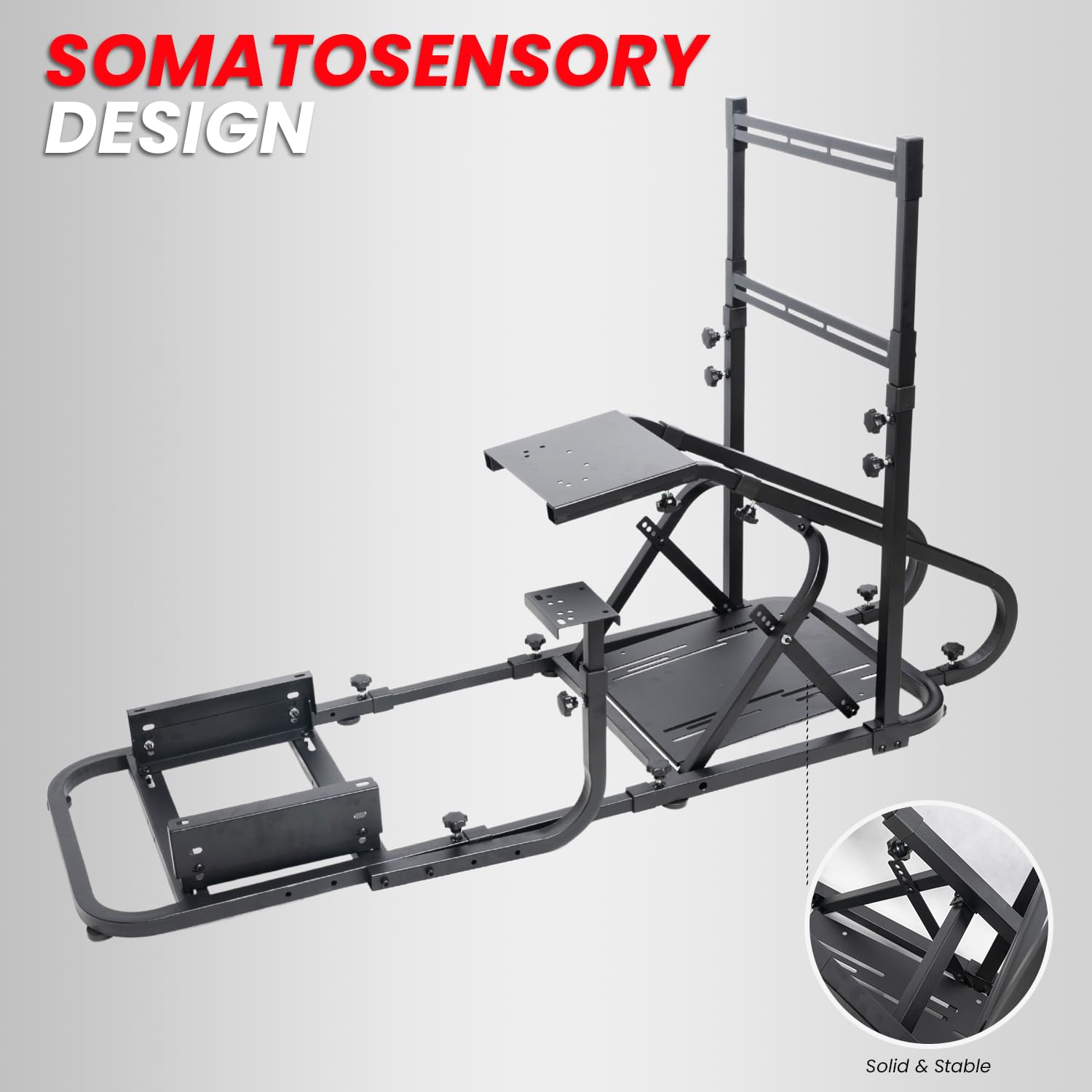 ciwucseat Racing Simulator Cockpit with Monitor Mount, Sim Racing Cockpit, Racing Wheel Stand Compatible with Fanatec, Thrustmaster, Logitech, Moza Racing Games on PS5, PS4, Xbox and PC