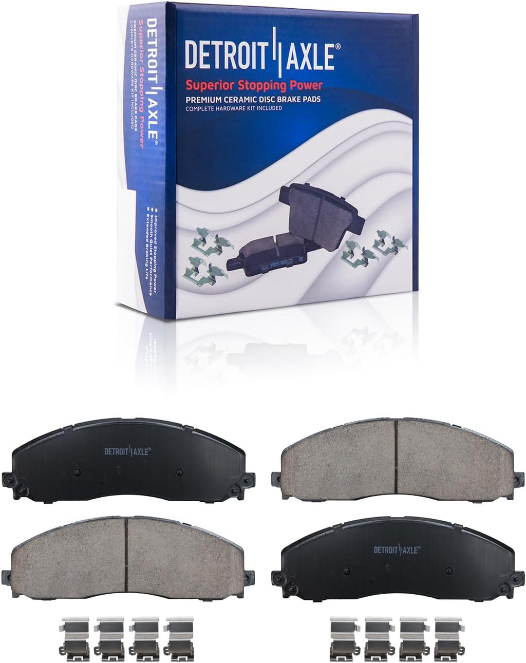 Detroit Axle - RWD Brake Kit for 2012-2022 Ford F-250 Super Duty 2013-2022 F-350 Super Duty Disc Brake Rotors Ceramic Brakes Pads with Hardware Replacement : 14.29' inch Front and Rear Rotor