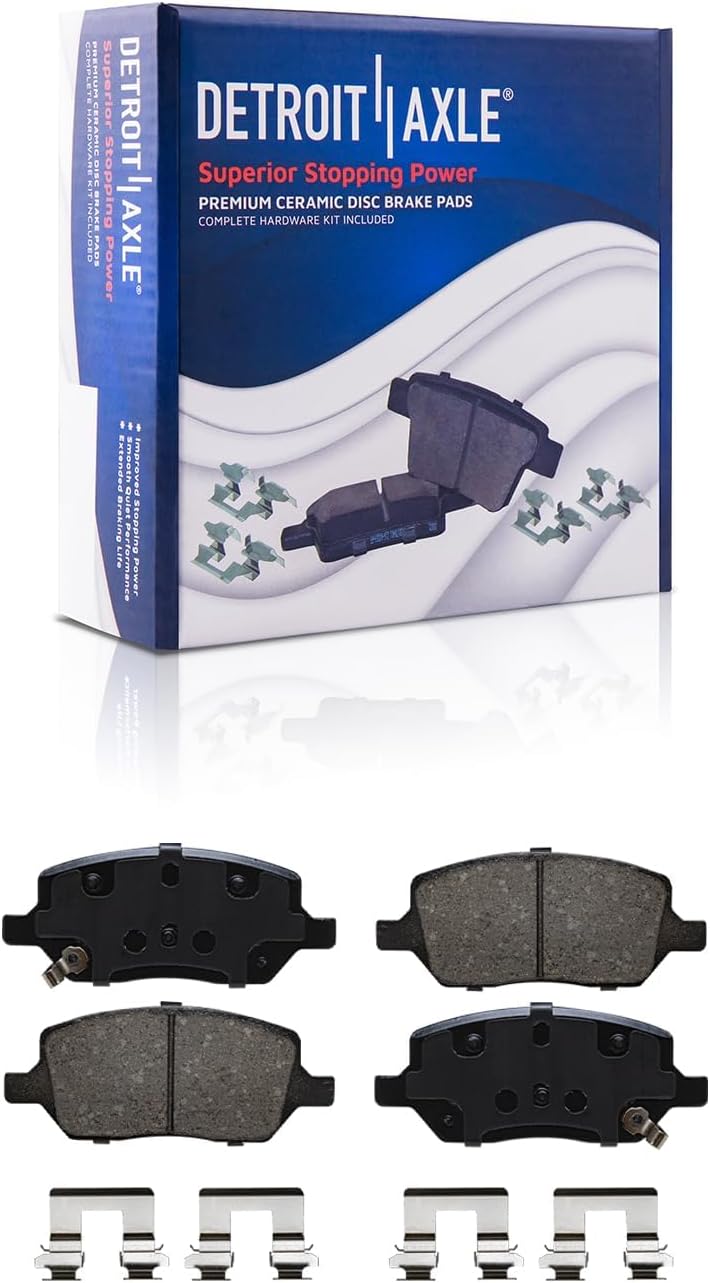Detroit Axle - Brake Kit for 2006 Chevy Uplander Buick Terraza Saturn Relay Pontiac Montana Drilled Slotted Brake Rotors Ceramic Brakes Pads Replacement : 11.69' inch Front and 11.81' inch Rear Rotor