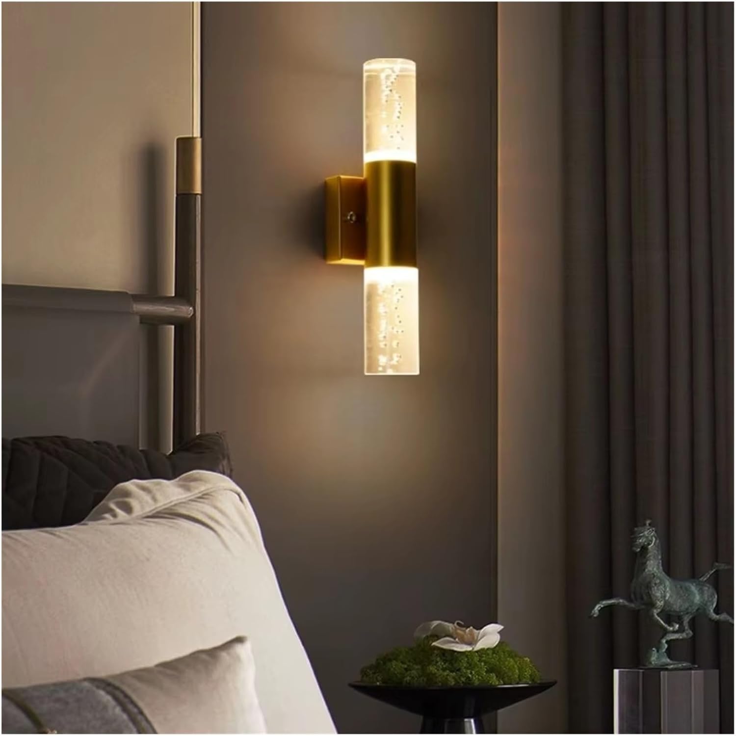 Modern Bubble Crystal LED Wall Lamps Bathroom Dresser Living Room Bedroom Gold/Silver Wall Sconces Indoor Decor Lighting Lustres,Natural Style